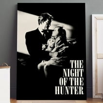 The Night of the Hunter Movie Poster Printed on Canvas (12" x 16") Wall Art - High Quality Print, Ready to Hang - For Home Theater, Living Room, Bedroom Decor