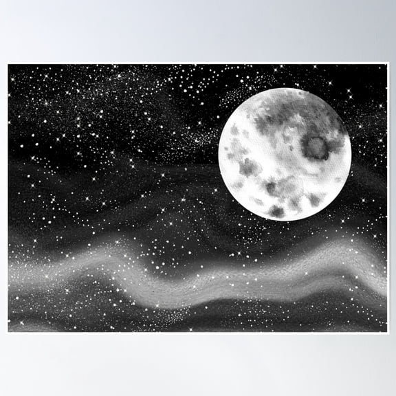 The Night Sky Poster Wall Art, Modern Wall Decor, 8x12 UNFRAMED