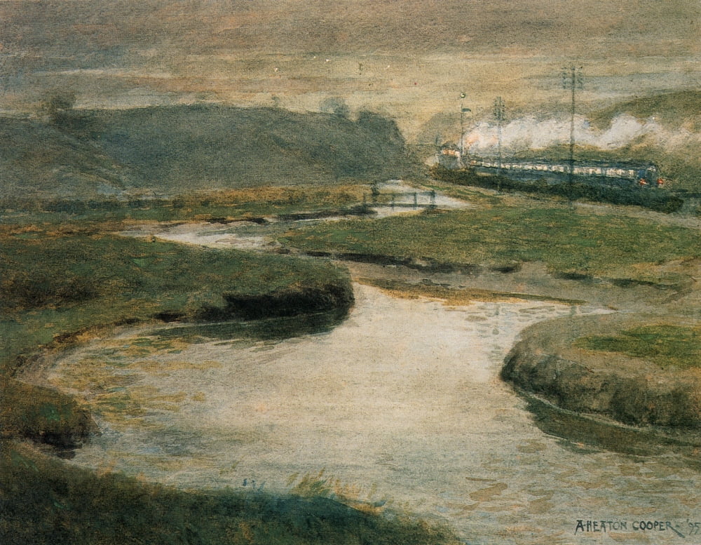 The Night Train to Blackpool 1895 Canvas Art - Alfred Heaton Cooper (24 x 36)