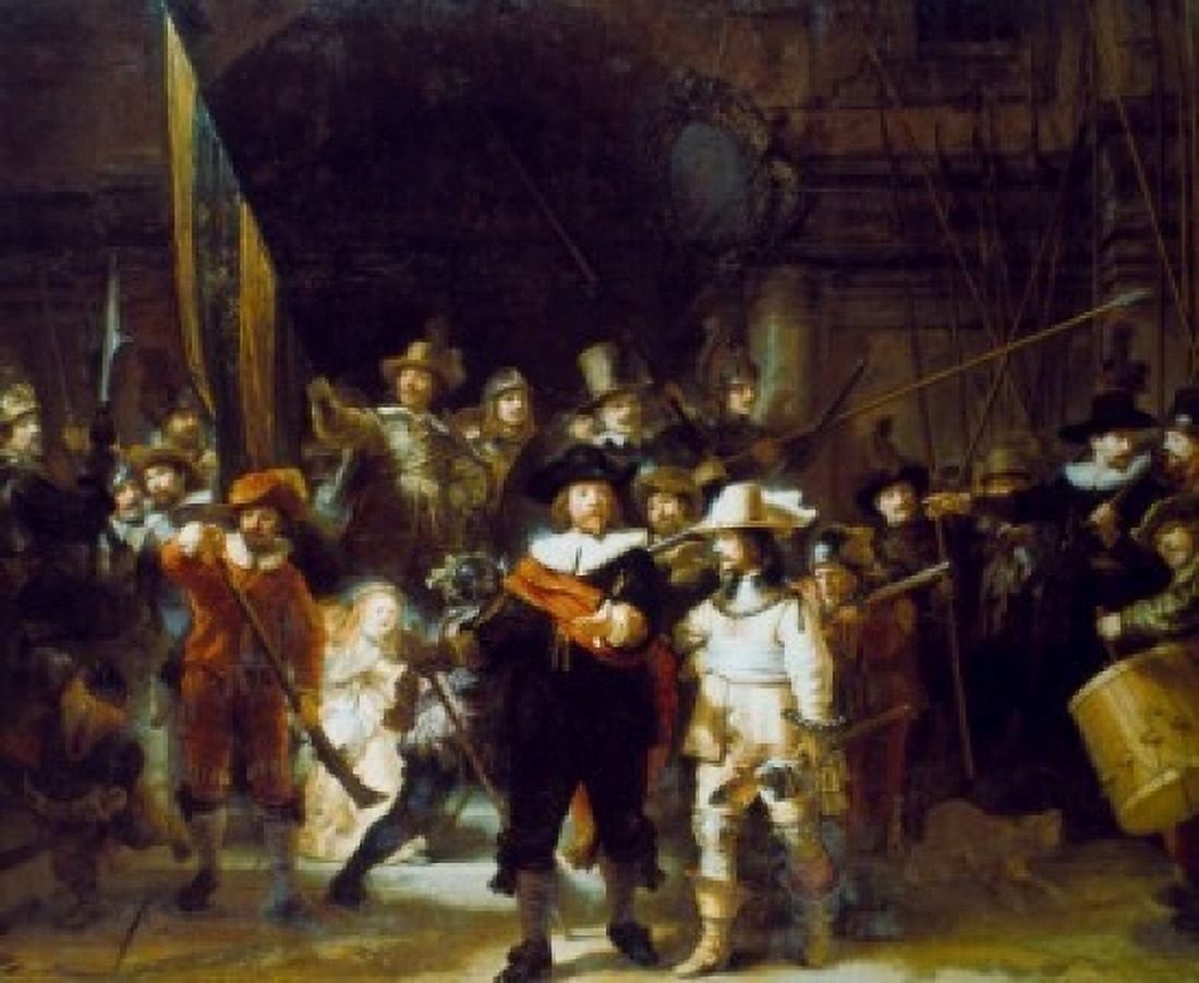 The Night Watch 1642 Rembrandt Harmensz van Rijn (1606-1669Dutch) Oil on canvas Rijksmuseum Amsterdam Canvas Art - (24 x 36)