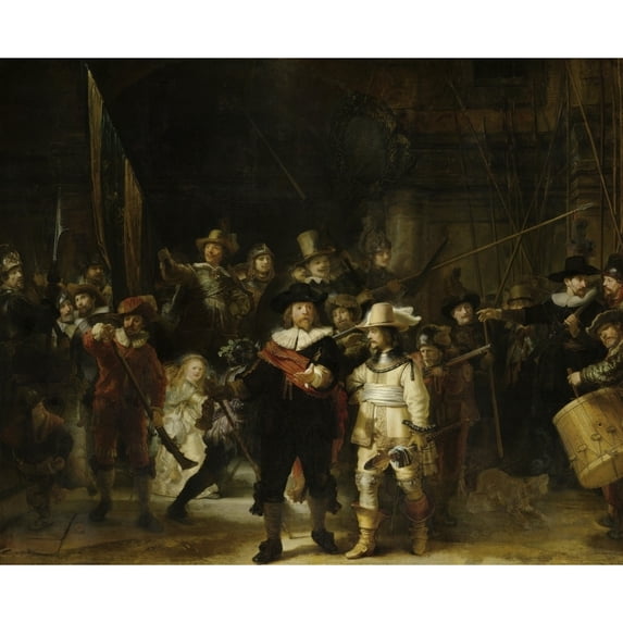 The Night Watch painting by Rembrandt van Rijn. Poster Print by John Parrot/Stocktrek Images