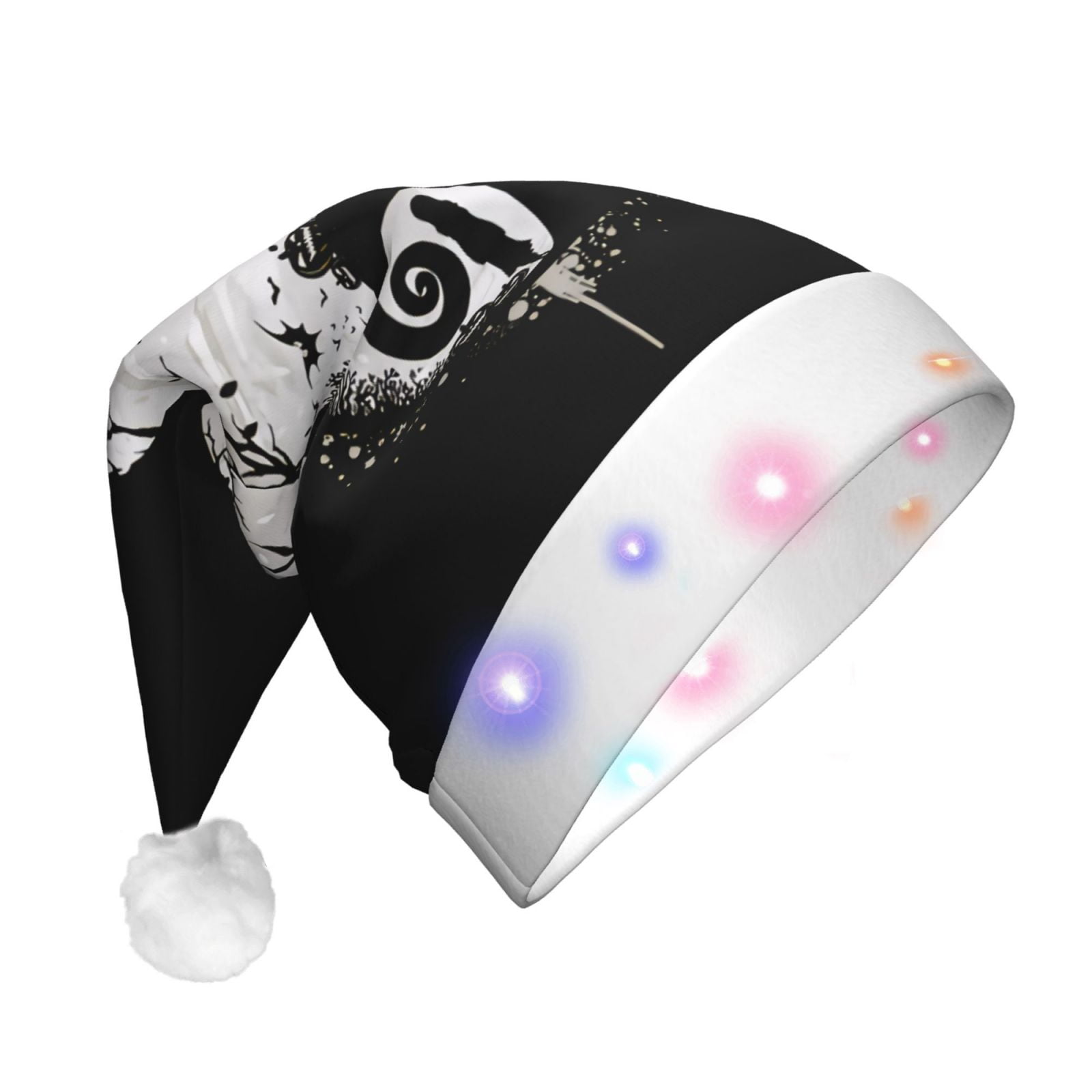 The-Nightmare-Before-Christmas 102 Adult Light Up Santa Hat Led Christmas Hat Funny Xmas Decoration Festive Holiday Party Supplies