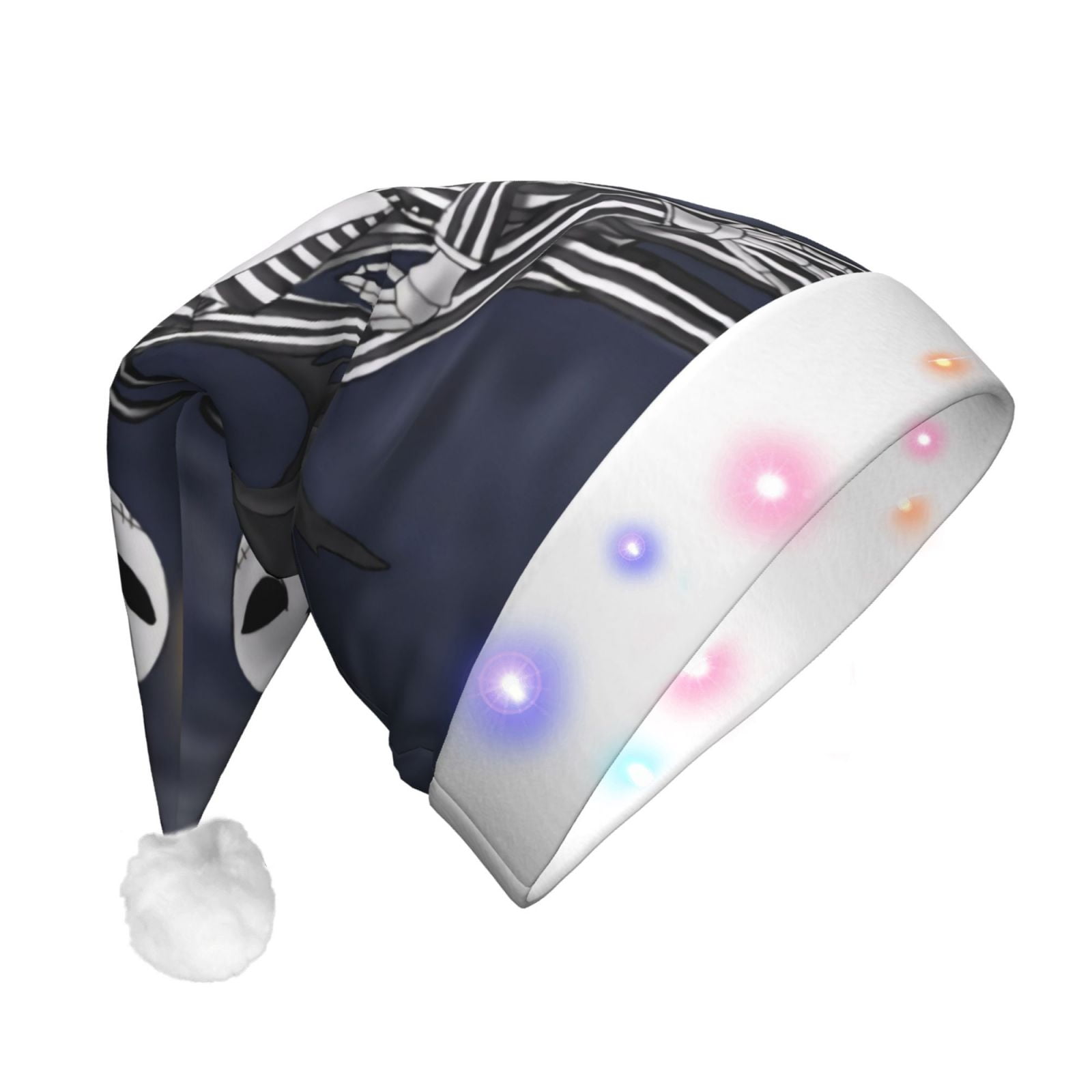 The-Nightmare-Before-Christmas 106 Adult Light Up Santa Hat Led Christmas Hat Funny Xmas Decoration Festive Holiday Party Supplies