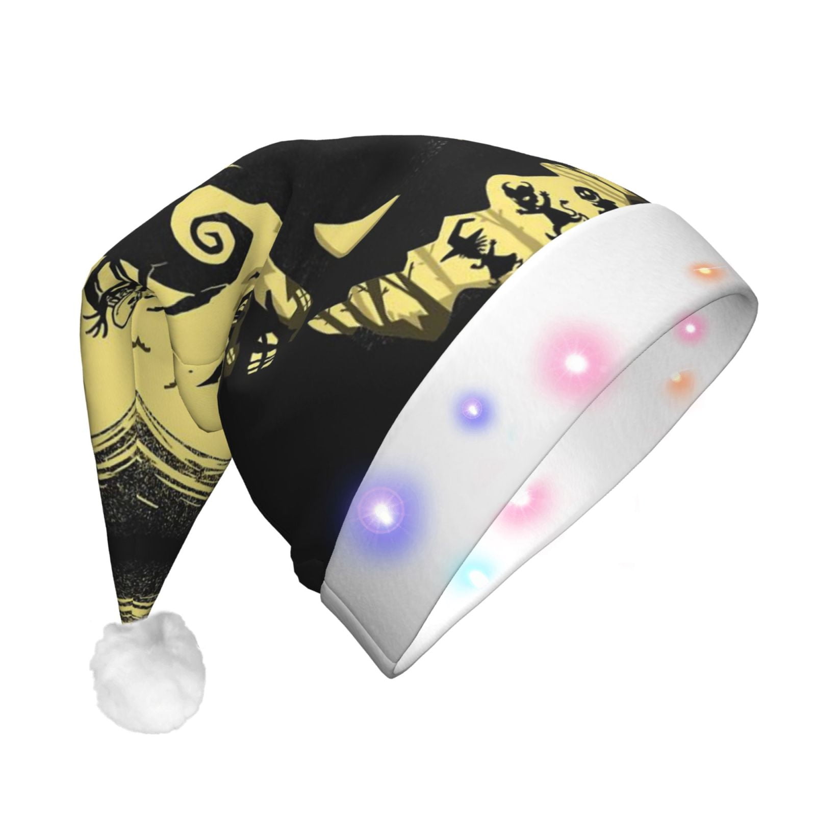 The-Nightmare-Before-Christmas 20 Adult Light Up Santa Hat Led Christmas Hat Funny Xmas Decoration Festive Holiday Party Supplies