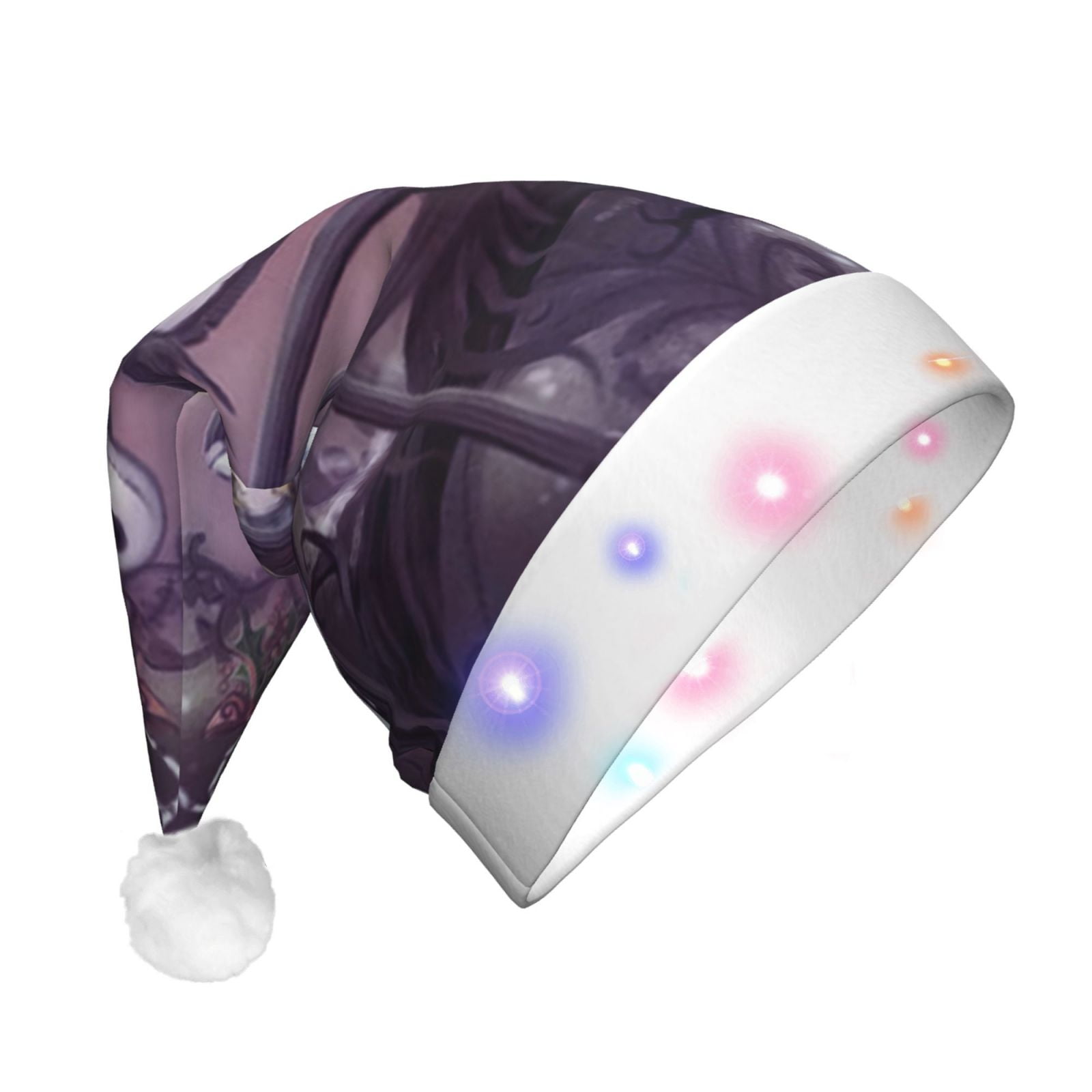 The-Nightmare-Before-Christmas 24 Adult Light Up Santa Hat Led Christmas Hat Funny Xmas Decoration Festive Holiday Party Supplies