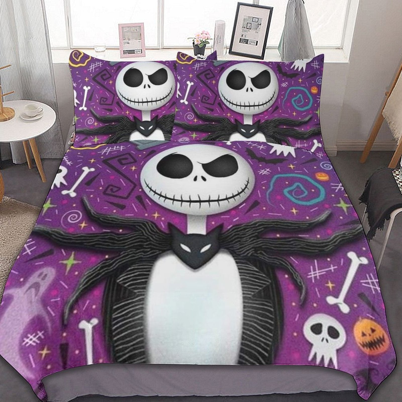 The Nightmare Before Christmas 3 Pcs Bed Sheets Set Breathable Duvet Cover with 2 Pillow Sham Soft All Seasons Bedding Set 90 x90 Walmart