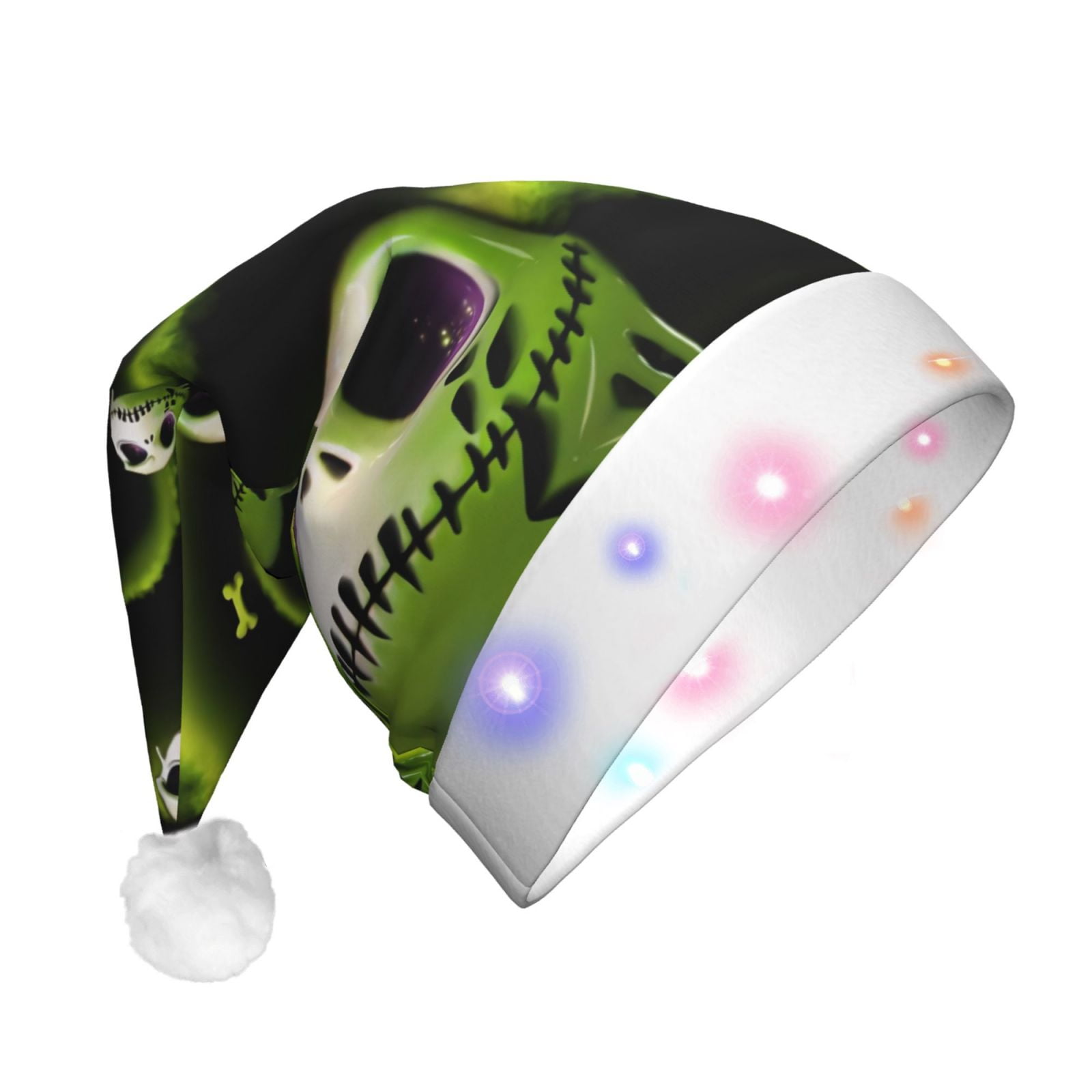 The-Nightmare-Before-Christmas 37 Adult Light Up Santa Hat Led Christmas Hat Funny Xmas Decoration Festive Holiday Party Supplies