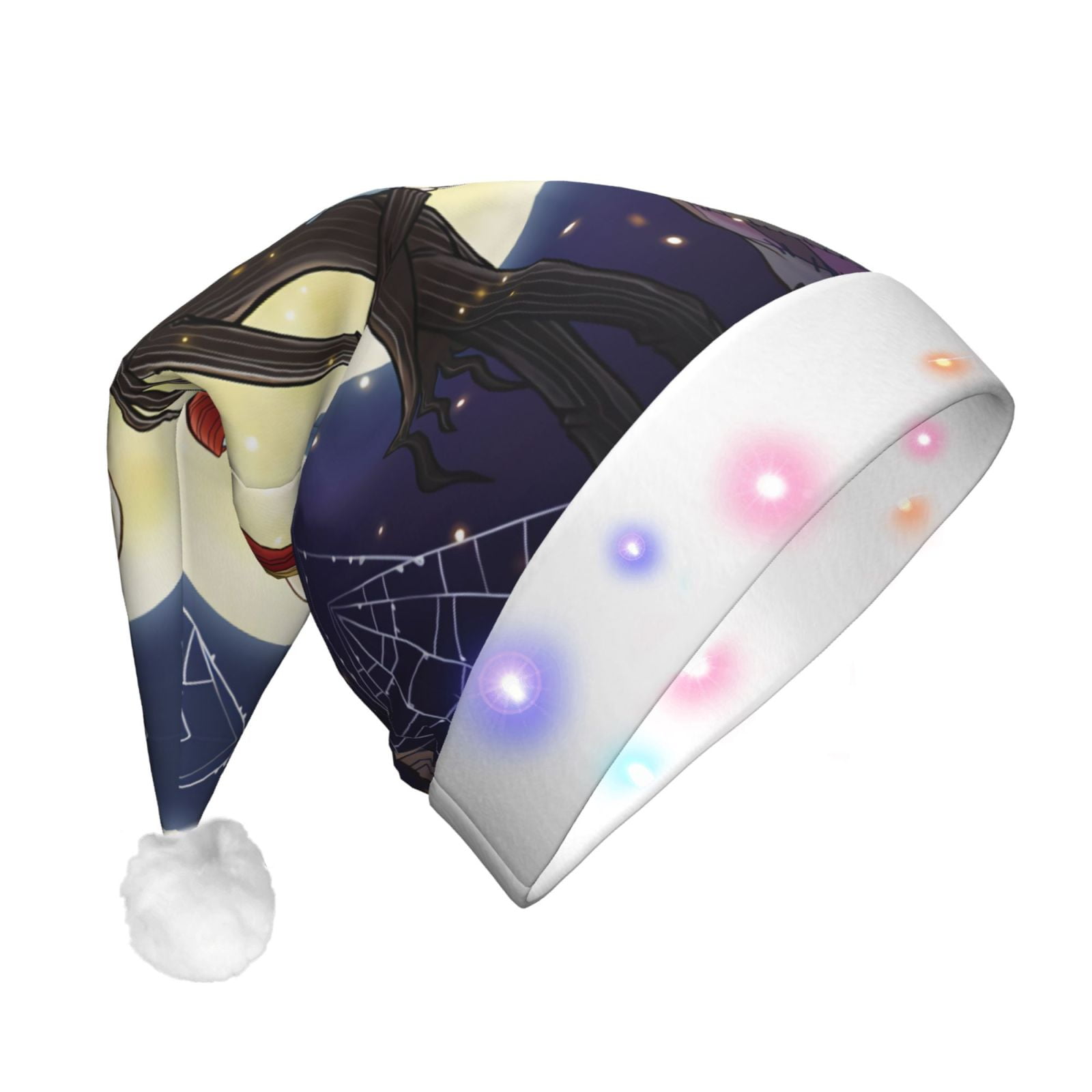 The-Nightmare-Before-Christmas 38 Adult Light Up Santa Hat Led Christmas Hat Funny Xmas Decoration Festive Holiday Party Supplies