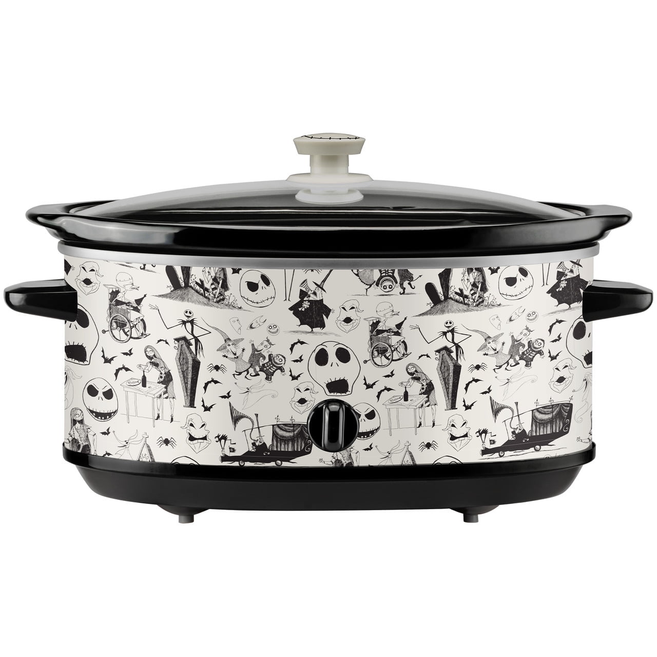 Nightmare Before Christmas Black and White 7-Quart Oval Slow Cooker