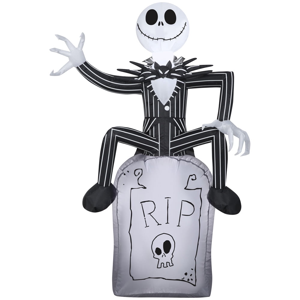 YARD DCOR Gemmy The Nightmare Before Christmas Airblown Jack Skellington Lights Up Yard Inflatables, 3 lb