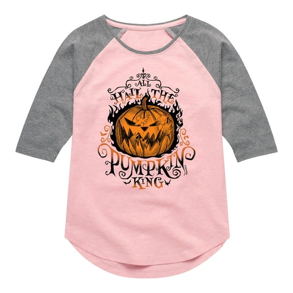 The Nightmare Before Christmas - All Hail Pumpkin King - Toddler And Youth Girls Raglan Graphic T-Shirt