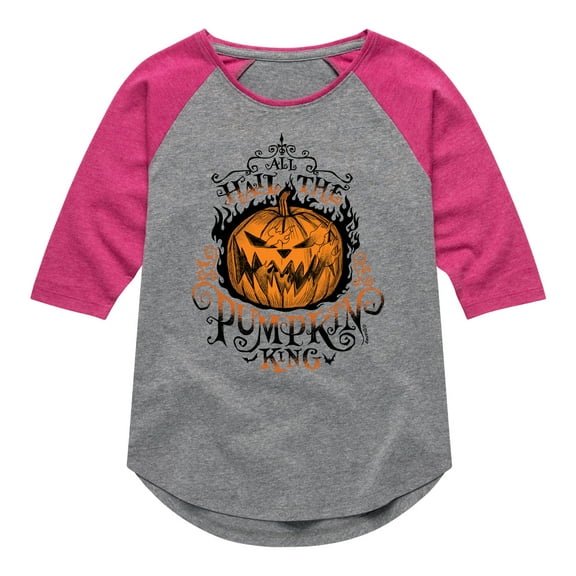The Nightmare Before Christmas - All Hail Pumpkin King - Toddler And Youth Girls Raglan Graphic T-Shirt