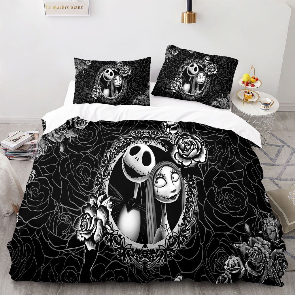 The Nightmare Before Christmas Bed Sheet Pillowcase Bedding Set Premium Home Bedroom Washable
