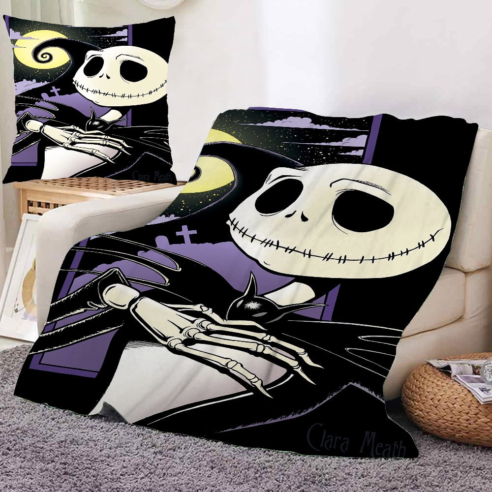 The Nightmare Before Christmas Blanket and Pillow Cover Throw Flano