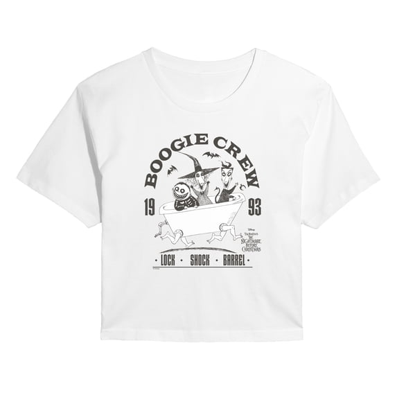 The Nightmare Before Christmas - Boogie Crew - Juniors Cropped Graphic T-Shirt