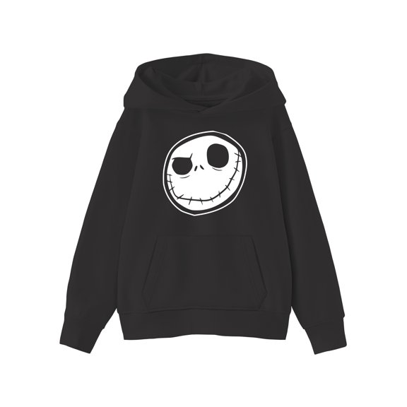 The Nightmare Before Christmas Kids Graphic Fleece Hoodie, Jack Face, Sizes 4-18