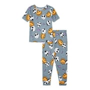 THE NIGHTMARE BEFORE CHRISTMAS License Halloween Kids Short Sleeve and Pant Pajama Set, Sizes 4-10