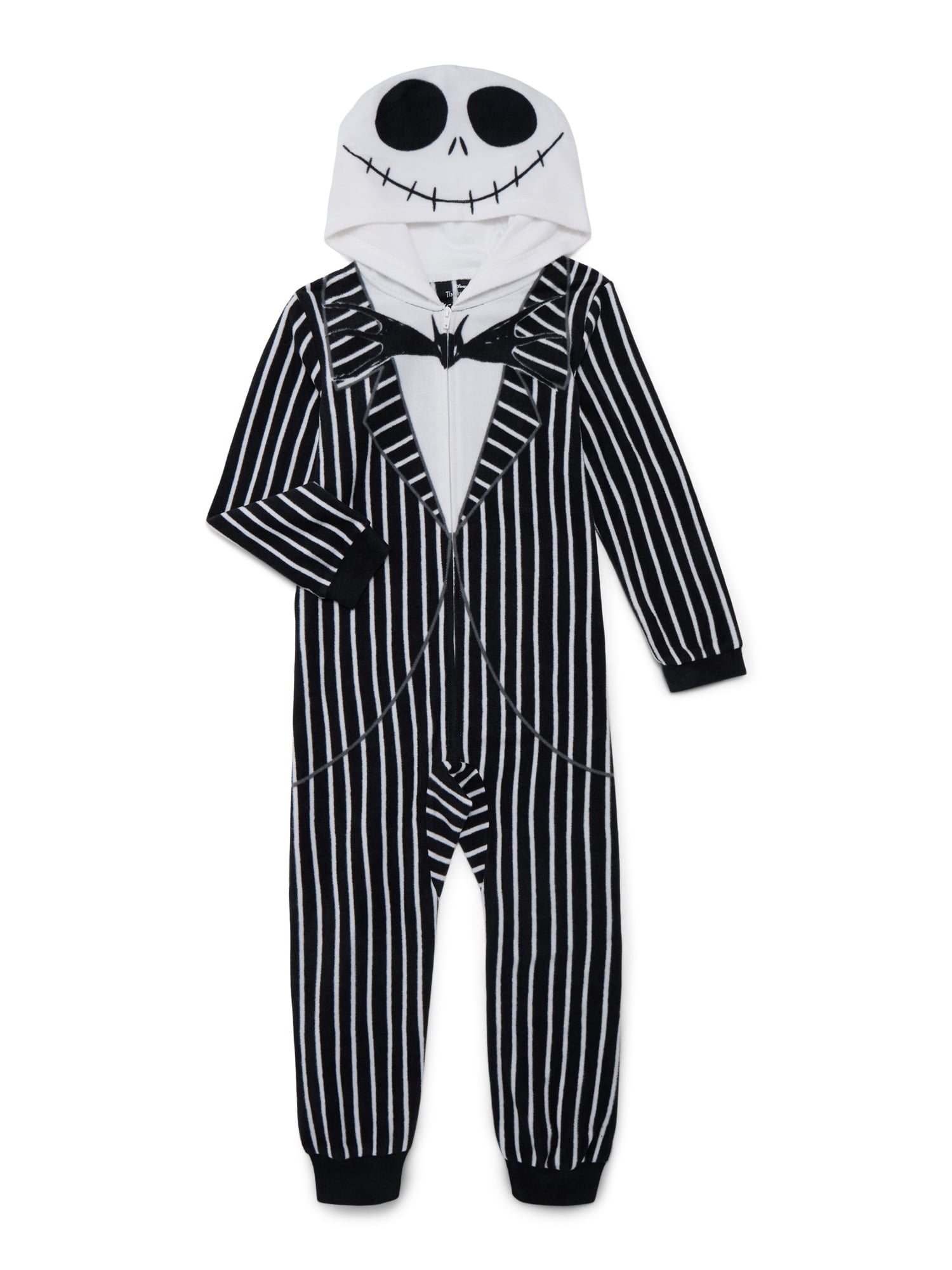 Disney The Nightmare Before Christmas Boys Jack Skellington Hooded Union Suit, Sizes 4-12