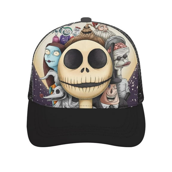The Nightmare Before Christmas Caps Breathable Baseball Cap Dad Hat Adjustable Casual Trucker Caps for Outdoor Running Workouts