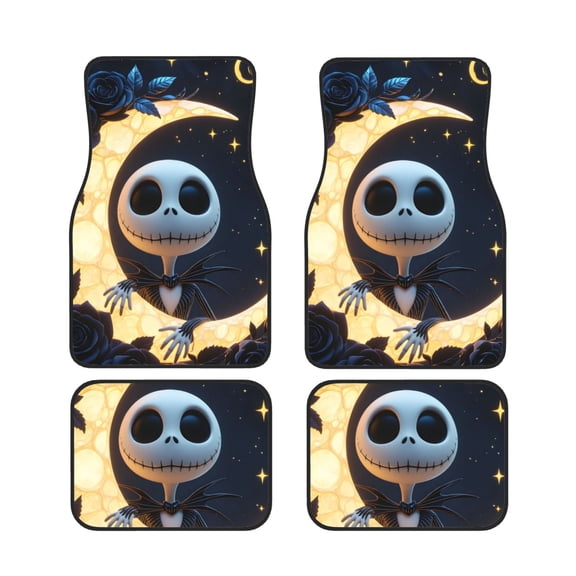 The Nightmare Before Christmas Car Floor Mat Set 4-Piece Front/Rear Auto Foot Mats Carpet Universal Fit Sedans Coupes SUV Truck