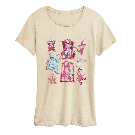 The Nightmare Before Christmas - Character Grid - Women's Short Sleeve Graphic T-Shirt