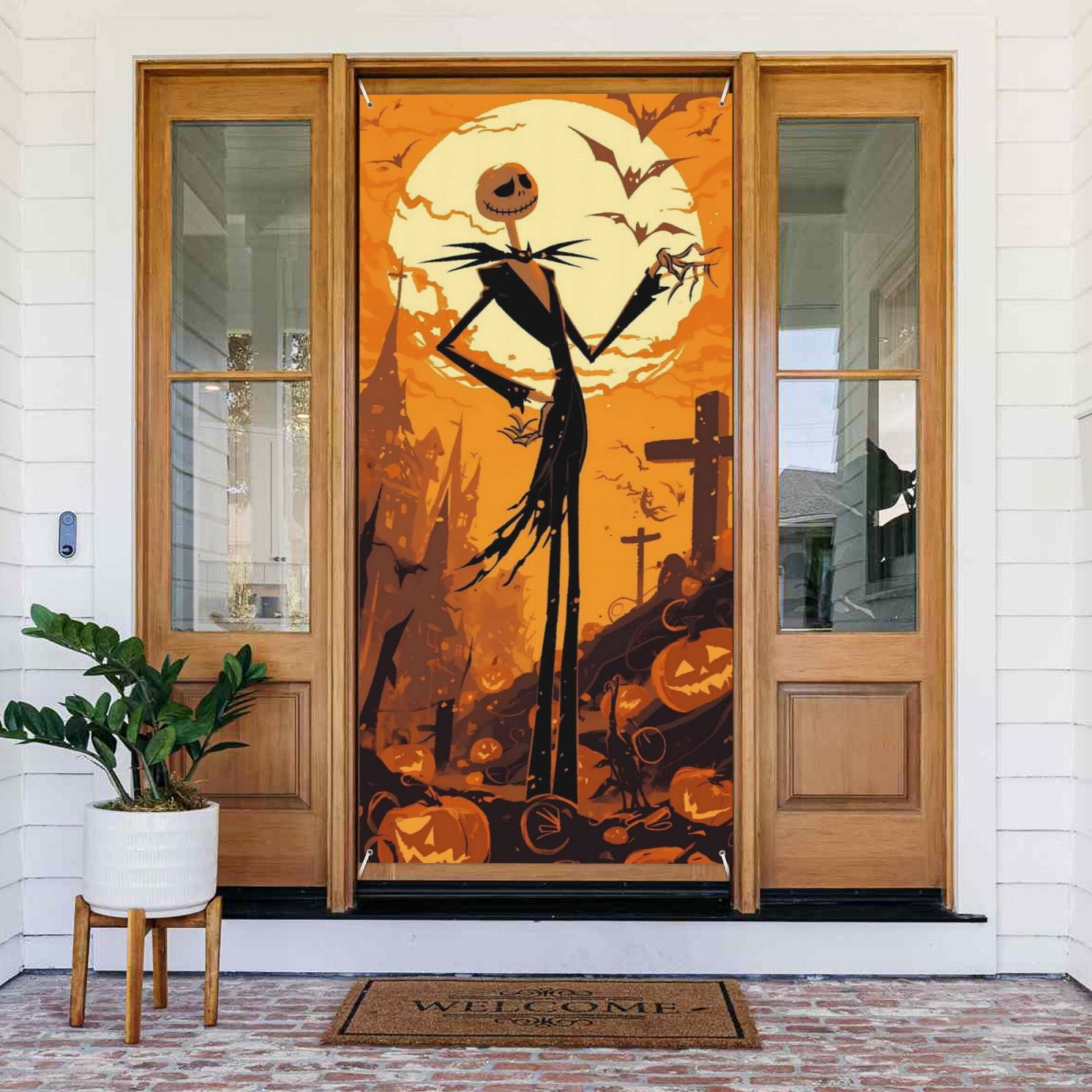 The Nightmare Before Christmas Door Cover Banner Decor Wall Hanging Background For Party Door Indoor Porch (35.4 X 72.8 Inches)