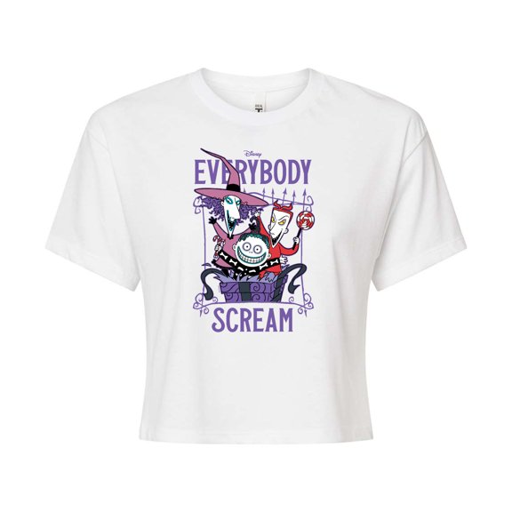The Nightmare Before Christmas - Everybody Scream - Juniors Cropped Cotton Blend T-Shirt