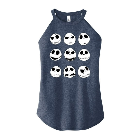 The Nightmare Before Christmas - Faces of Jack - Juniors High Neck Tank Top