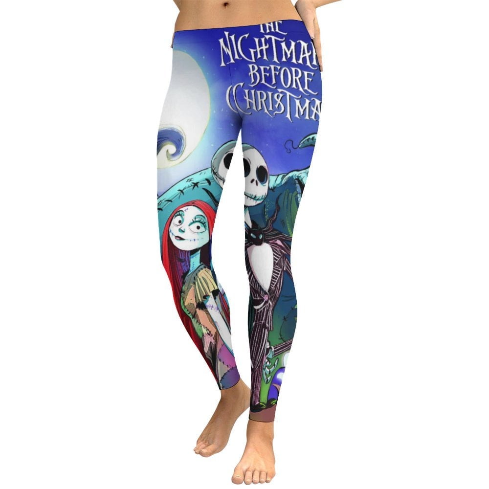 The Nightmare Before Christmas Film Women s Yoga Pants High Waisted Tummy Control Non See Through Running Workout Leggings Athletic Pant Walmart