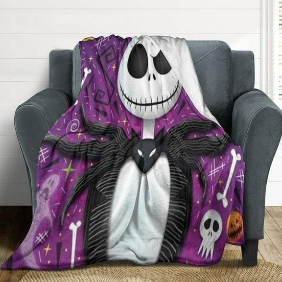 The Nightmare Before Christmas Flannel Blankets Soft Plush Throw Blanket Fuzzy Cozy Luxury Air Conditioner Blanket for Bedroom Sofa 30"x40"
