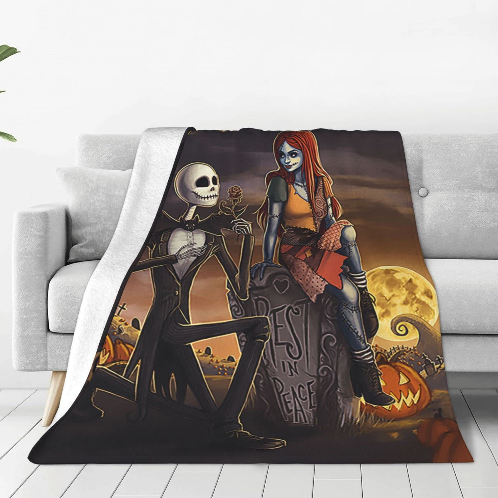 The Nightmare Before Christmas Flannel Print Blanket Double Layer