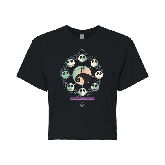 The Nightmare Before Christmas - Forever and Always - Juniors Cropped Cotton Blend T-Shirt