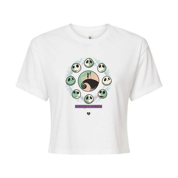 The Nightmare Before Christmas - Forever and Always - Juniors Cropped Cotton Blend T-Shirt
