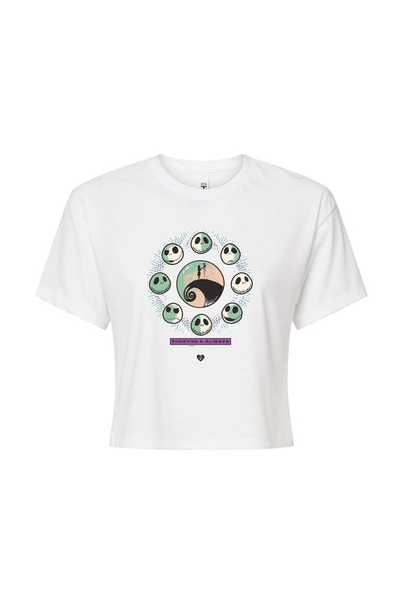 - Forever and Always - Juniors Cropped Cotton Blend T-Shirt