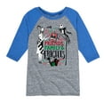 thumbnail image 1 of The Nightmare Before Christmas - Friends Family And Frights - Toddler And Youth Raglan Graphic T-Shirt, 1 of 4