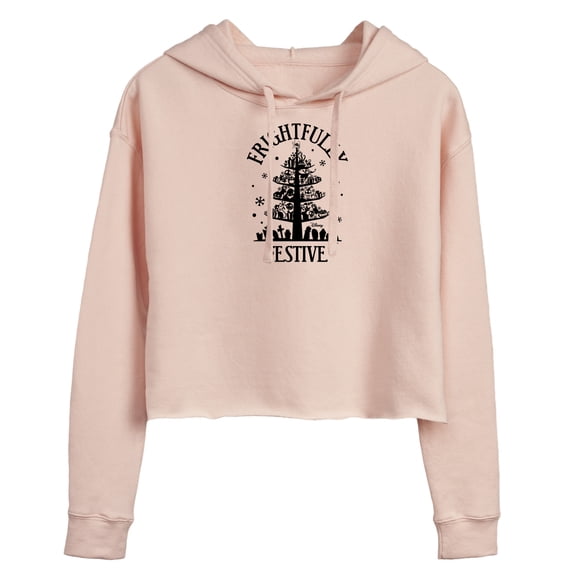 The Nightmare Before Christmas - Frightfully Festive - Juniors Cropped Pullover Hoodie
