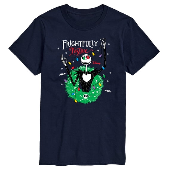 The Nightmare Before Christmas - Frightfully Festive Wreath - Men's Short Sleeve Graphic T-Shirt