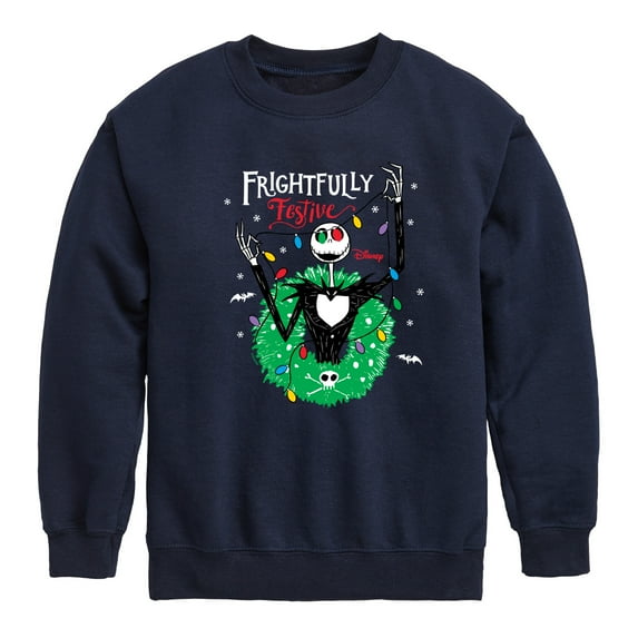 The Nightmare Before Christmas - Frightfully Festive Wreath - Toddler And Youth Crewneck Fleece Sweatshirt