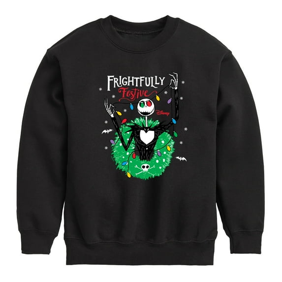 The Nightmare Before Christmas - Frightfully Festive Wreath - Toddler And Youth Crewneck Fleece Sweatshirt