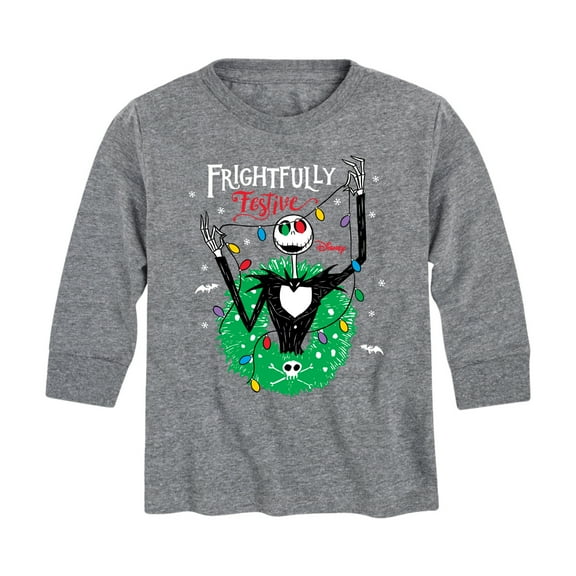 The Nightmare Before Christmas - Frightfully Festive Wreath - Toddler And Youth Long Sleeve Graphic T-Shirt