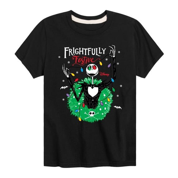 The Nightmare Before Christmas - Frightfully Festive Wreath - Toddler And Youth Short Sleeve Graphic T-Shirt