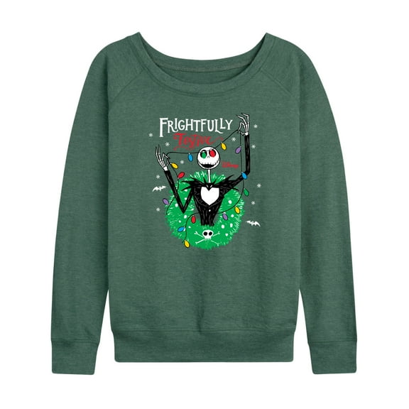 The Nightmare Before Christmas - Frightfully Festive Wreath - Women's Lightweight French Terry Long Sleeve Shirt