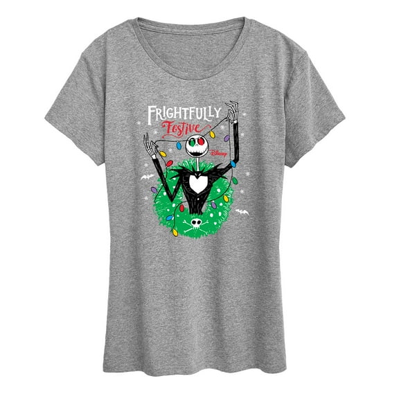 The Nightmare Before Christmas - Frightfully Festive Wreath - Women's Short Sleeve Graphic T-Shirt