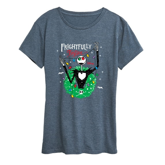 The Nightmare Before Christmas - Frightfully Festive Wreath - Women's Short Sleeve Graphic T-Shirt