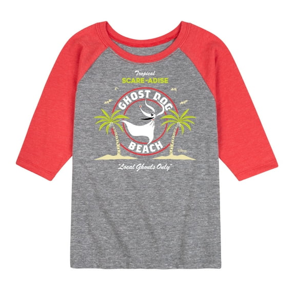 The Nightmare Before Christmas - Ghost Dog Beach - Toddler And Youth Raglan Graphic T-Shirt