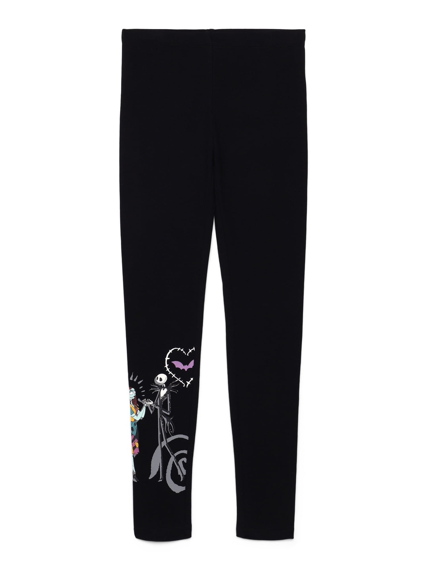 The Nightmare Before Christmas Girls Jack and Sally Graphic Leggings, Sizes 4-16