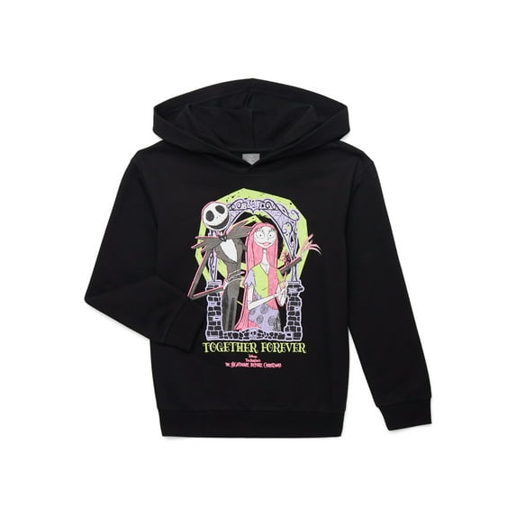 The Nightmare Before Christmas Girls Graphic Fleece Hooded Sweatshirt, Sizes 4-16