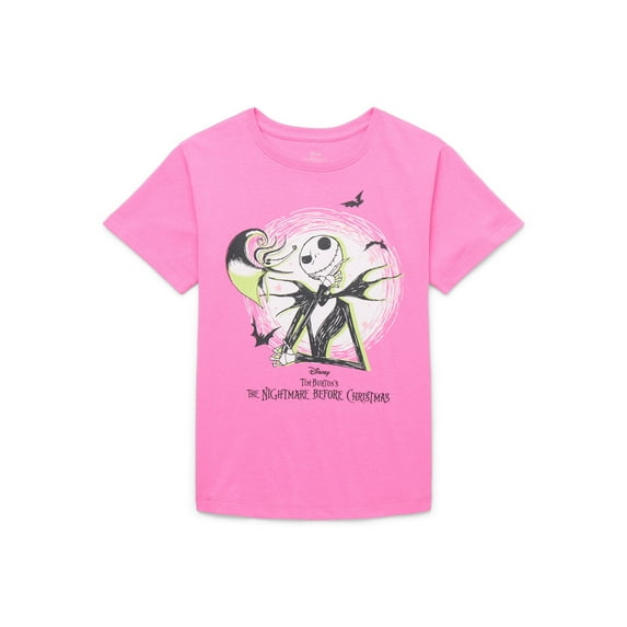 The Nightmare Before Christmas Girls Halloween Short Sleeve Graphic T-Shirt, Sizes 4-16