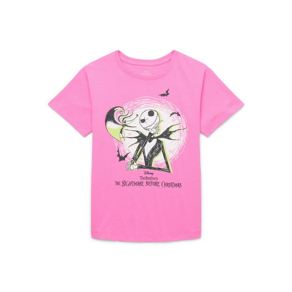 The Nightmare Before Christmas Girls Halloween Short Sleeve Graphic T-Shirt, Sizes 4-16
