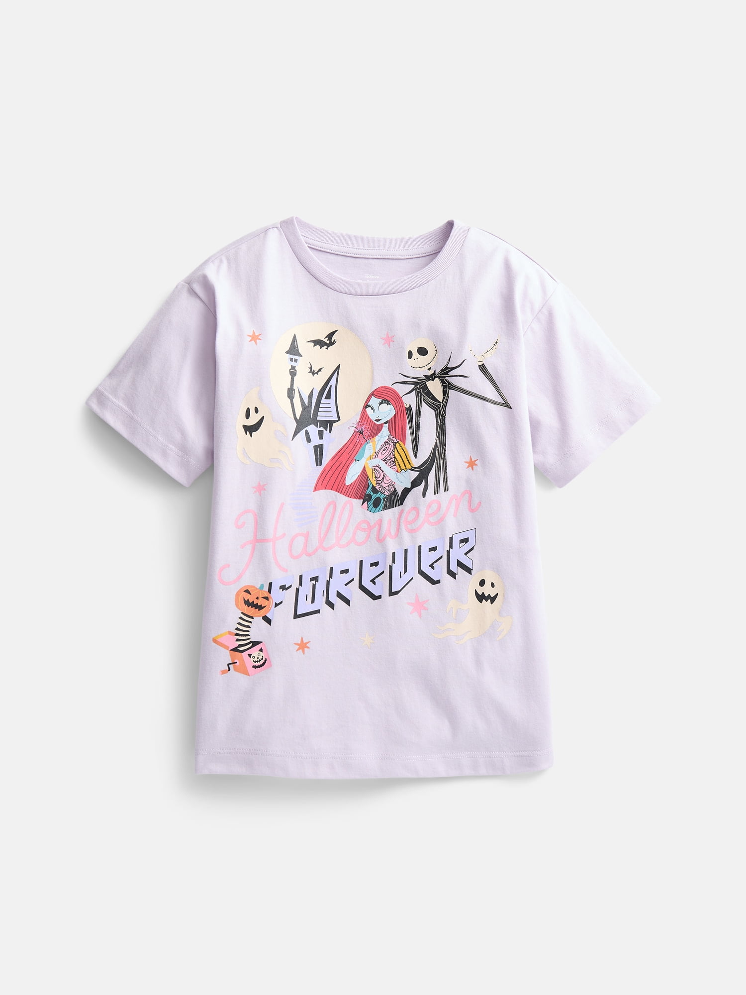 The Nightmare Before Christmas Girls' Graphic Tee with Short Sleeves, Sizes 4-16